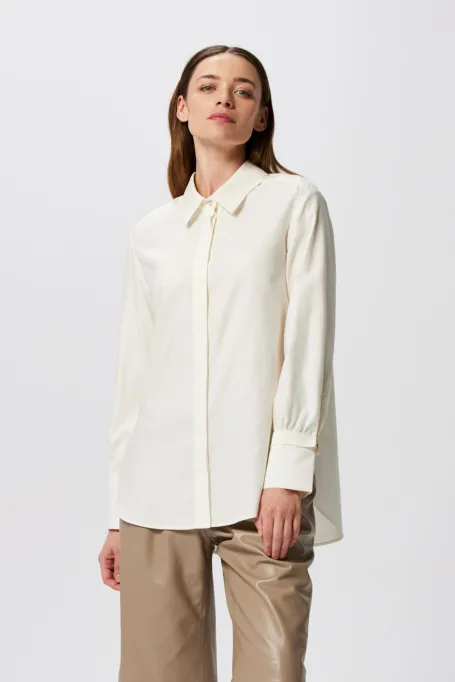 Hedvábná košile s vlnou a hedvábím