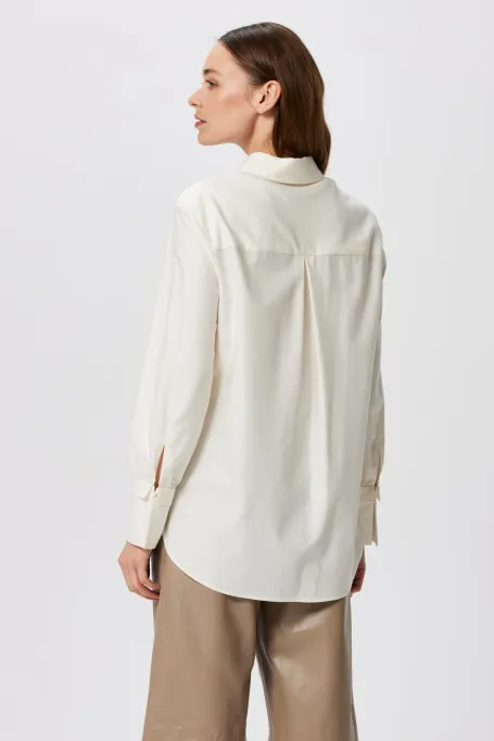 Hedvábná košile s vlnou a hedvábím