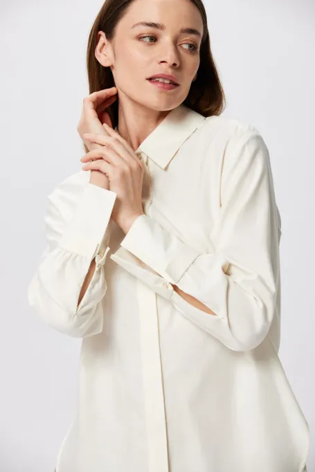 Hedvábná košile s vlnou a hedvábím