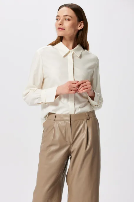 Hedvábná košile s vlnou a hedvábím