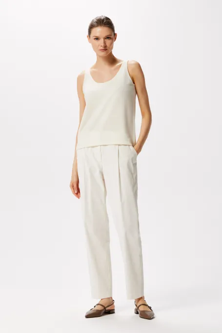 Bílý top s kašmírem a merino vlnou