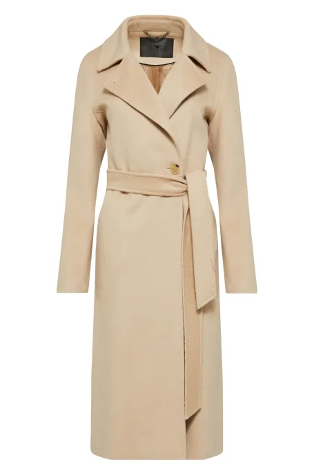 Vlněný kabát midi z velbloudí vlny