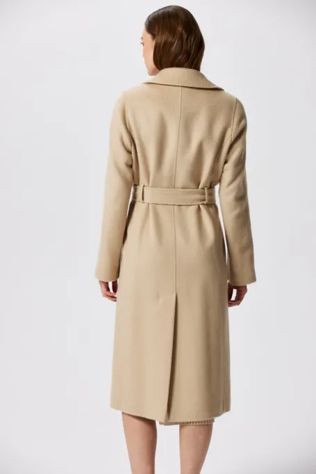 Vlněný kabát midi z velbloudí vlny