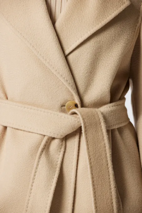 Vlněný kabát midi z velbloudí vlny