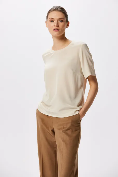 Béžová blůzka s hedvábím Brigitte