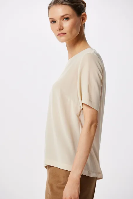 Béžová blůzka s hedvábím Brigitte