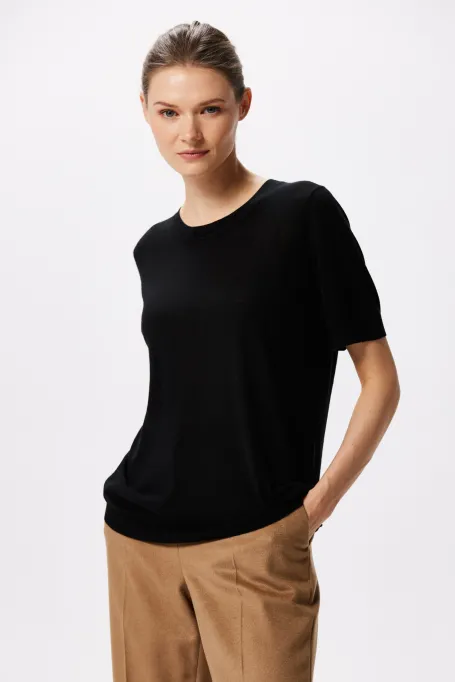 Černá merino svetr