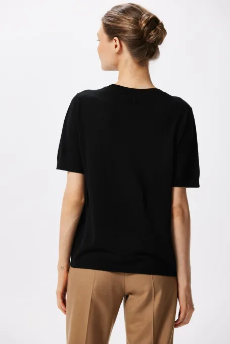 Černá merino svetr