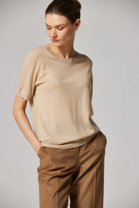 Beige merino svetr