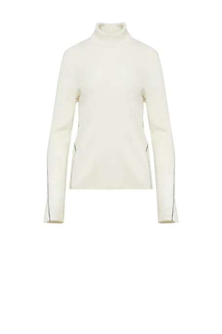 Bílý rolák ze hedvábím a kašmírem