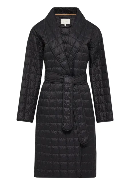 Černá prošívaná bunda s vycpávkou z velbloudí vlny