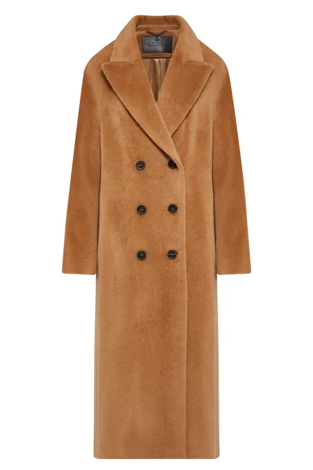 Camel dvouřadý kabát se suri alpaka