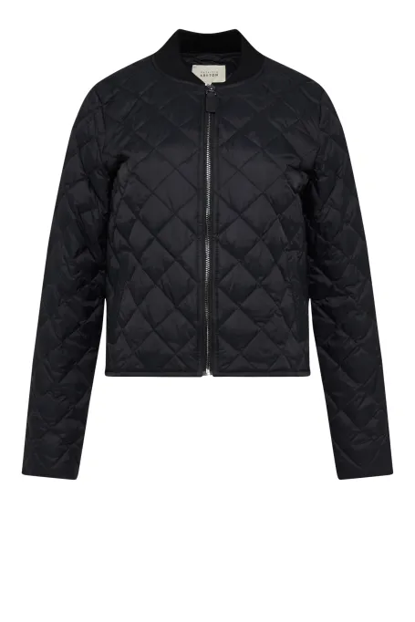 Černá krátká bunda s přírodním peřím