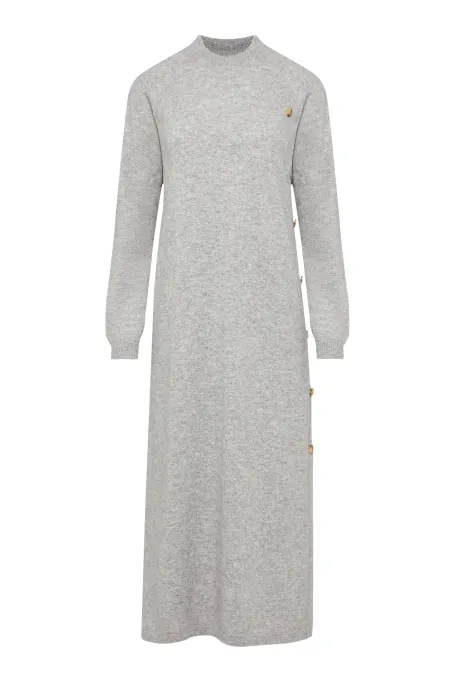 Šedá vlněná šaty s kašmírem