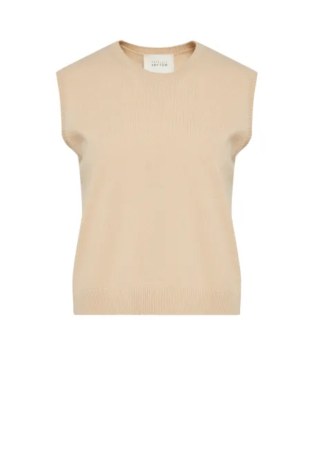 béžová blůza s kašmírem a merino vlnou