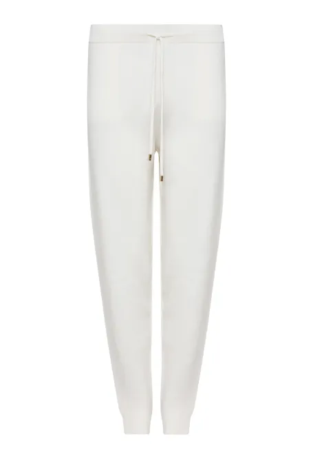 Krémové kalhoty z merino vlny