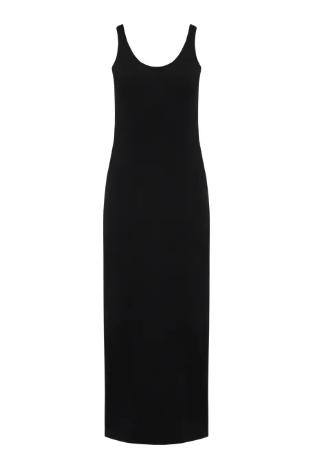 Černé šaty s kašmírem a merino vlnou