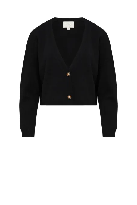 Černý krátký kardigan s kašmírem