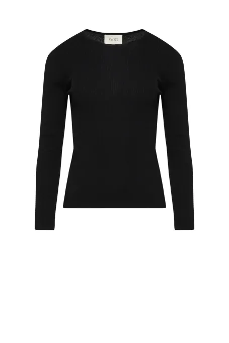 Černá blůza s lyocelem a hedvábím Emilly