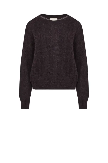 Hnědý svetr z alpakové vlny