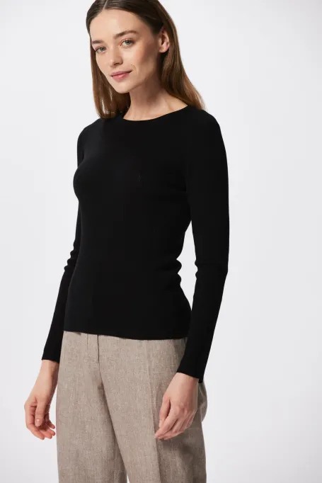 Černá blůza s lyocelem a hedvábím Emilly