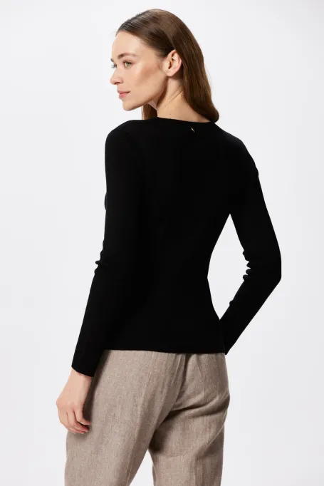 Černá blůza s lyocelem a hedvábím Emilly