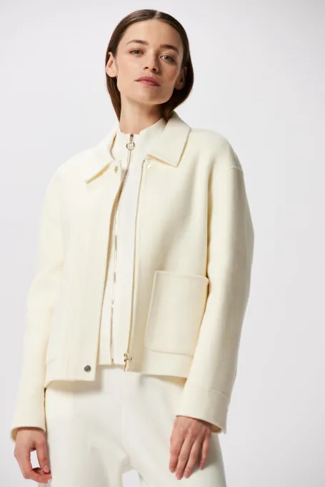 Bílá krátká doubleface bunda