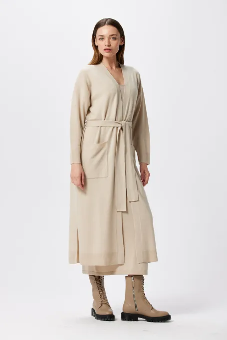 Dlouhý kardigan z kašmíru a merino vlny