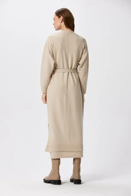 Dlouhý kardigan z kašmíru a merino vlny