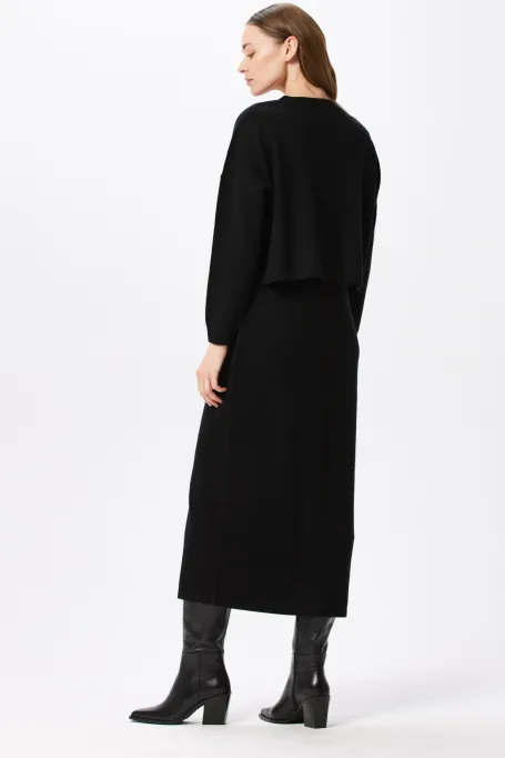 Černý krátký kardigan s kašmírem