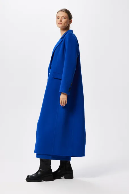 Dlouhý vlněný kabát doubleface