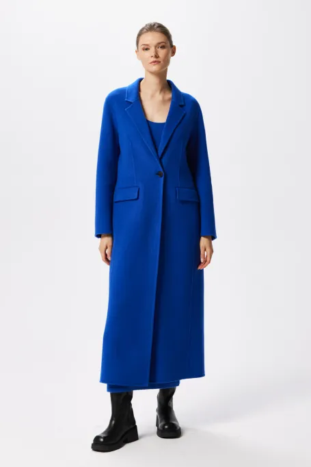 Dlouhý vlněný kabát doubleface