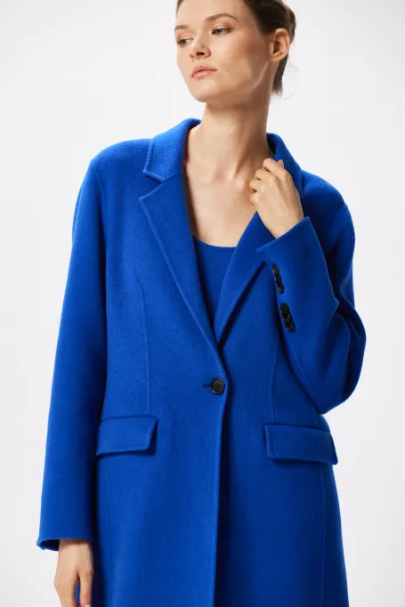 Dlouhý vlněný kabát doubleface