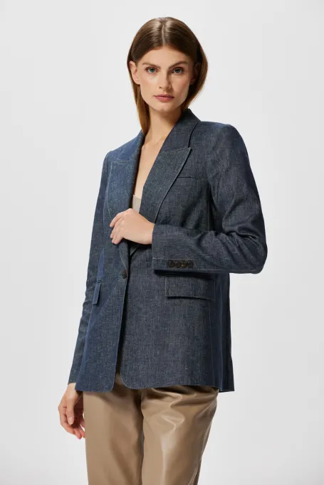 Bunda z lněného materiálu