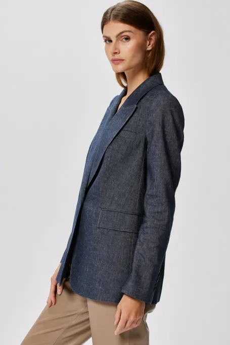 Bunda z lněného materiálu