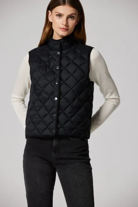 Černá prošívaná vesta