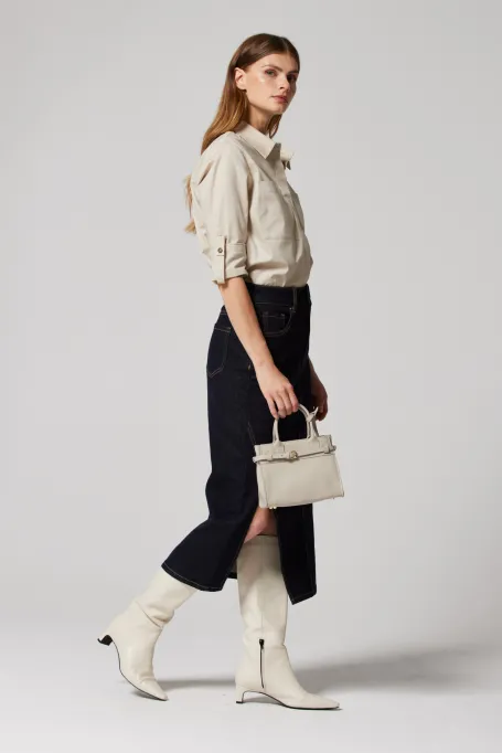 Tmavě modrá midi džínová sukně