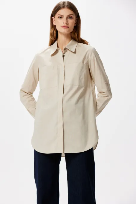 Béžová košile s kapsami