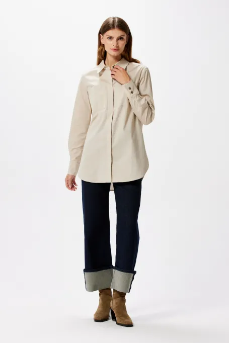 Béžová košile s kapsami