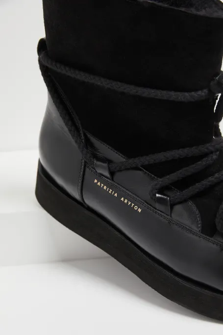 Černé kožené sněhule