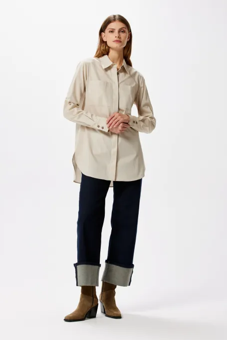 Béžová košile s kapsami