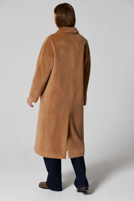 Camel dvouřadý kabát se suri alpaka