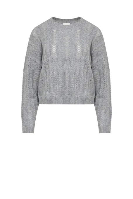 Šedý vlněný svetr s kašmírem