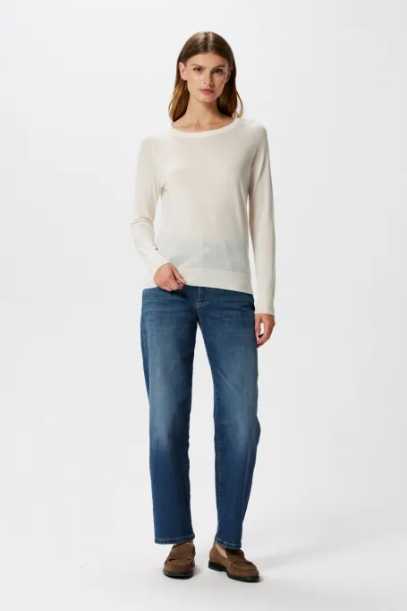 Bílá blůza z merino vlny