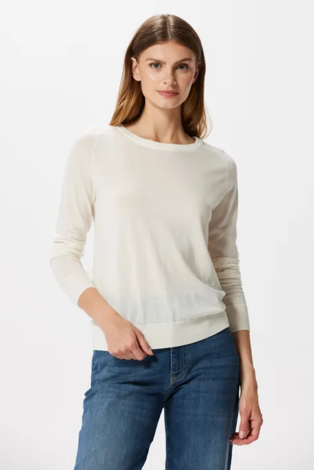 Bílá blůza z merino vlny