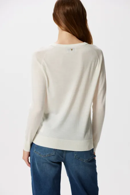 Bílá blůza z merino vlny