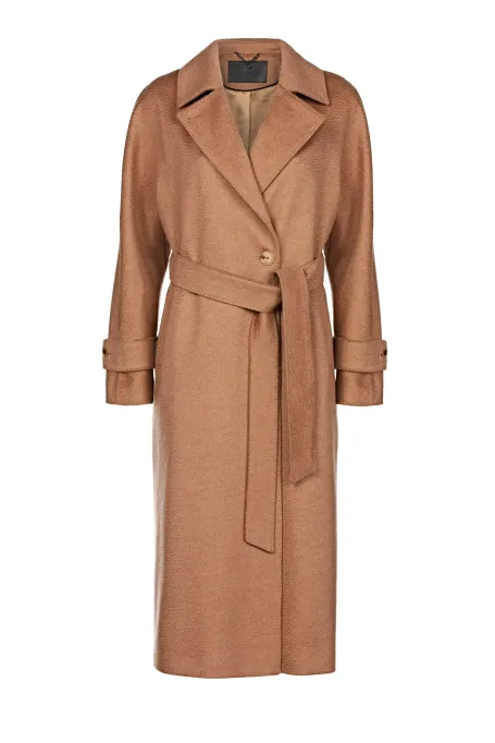 Velbloudí kabát z velbloudí vlny s páskem