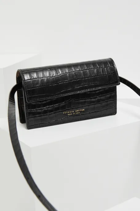 Černá kožená mini taška Lilly