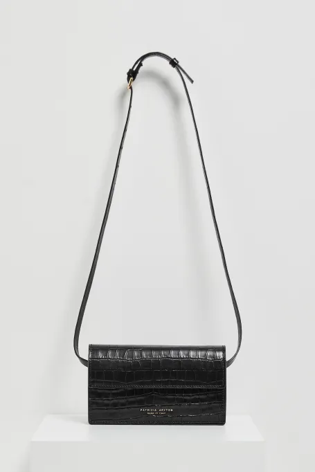 Černá kožená mini taška Lilly