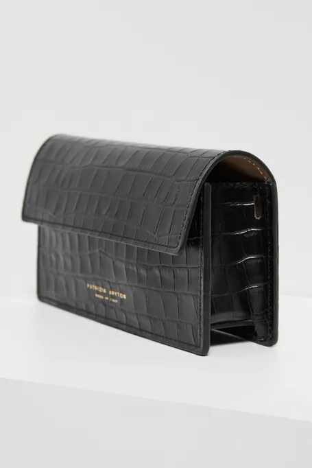 Černá kožená mini taška Lilly